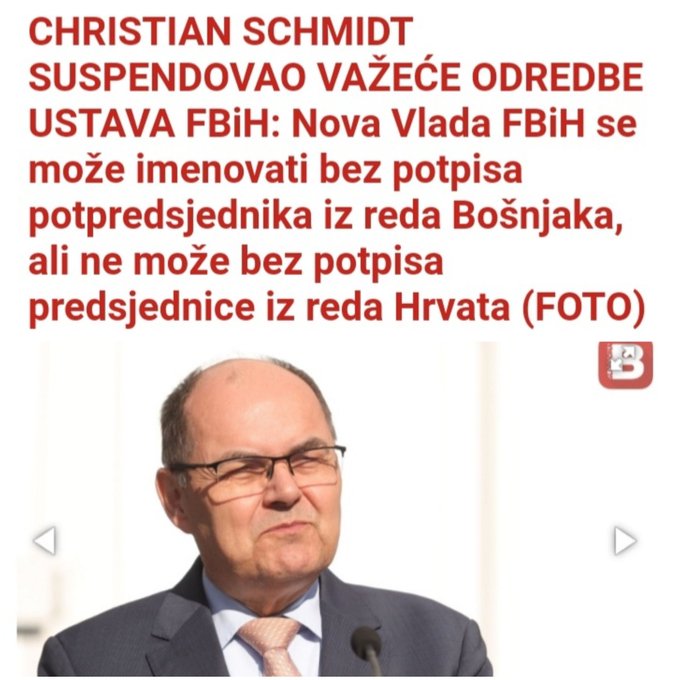 Schmidt  širi aparthejd i diskriminaciju Bošnjaka