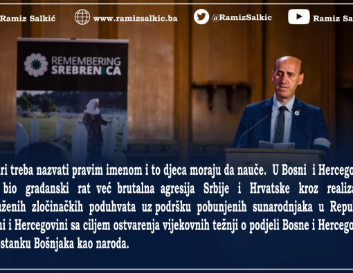 Stvari treba nazvati pravim imenom i to djeca moraju da nauče u Bosni i Hercegovini nije bio građanski rat već brutalna agresija Srbije i Hrvatske 